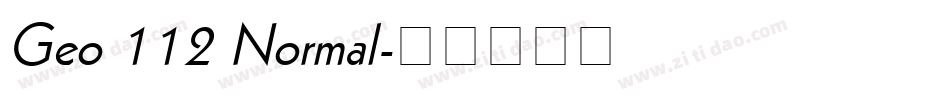 Geo 112 Normal字体转换